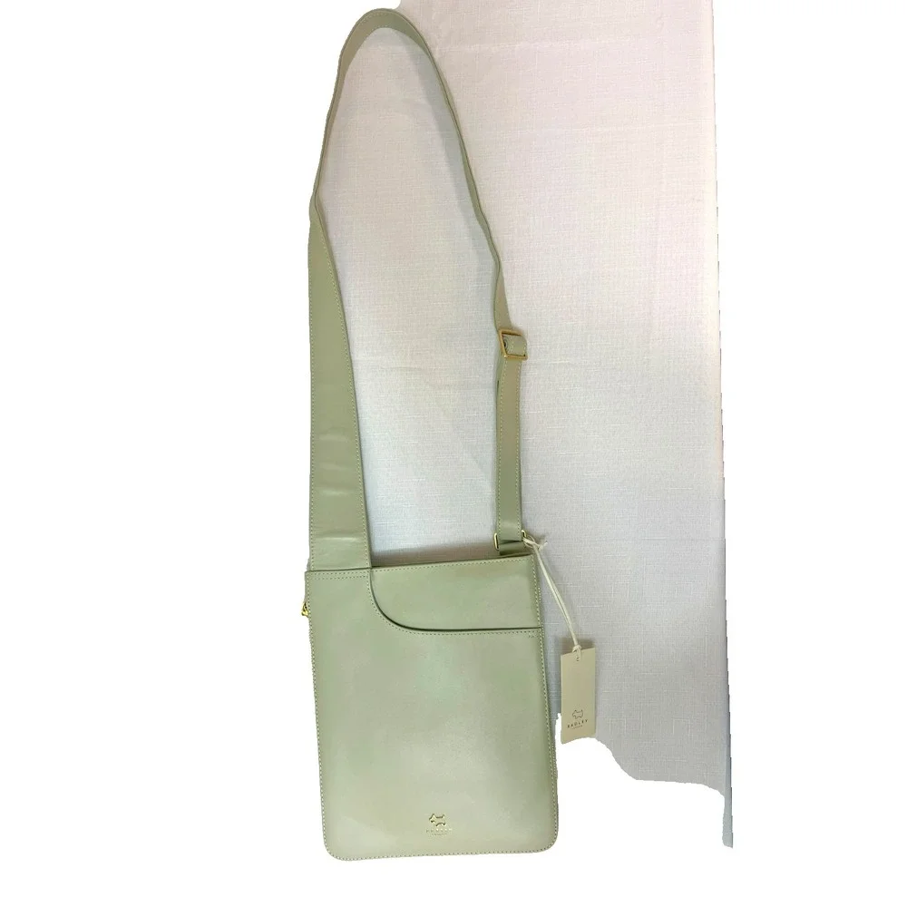 Radley London NWT Pockets Icon Crossbody/Messenger Bag Gray Smooth Leather